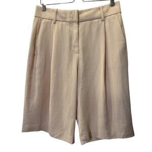 J.Crew Collection Linen Blend Trouser Short 6 Blush Pink Minimalist Preppy Old $